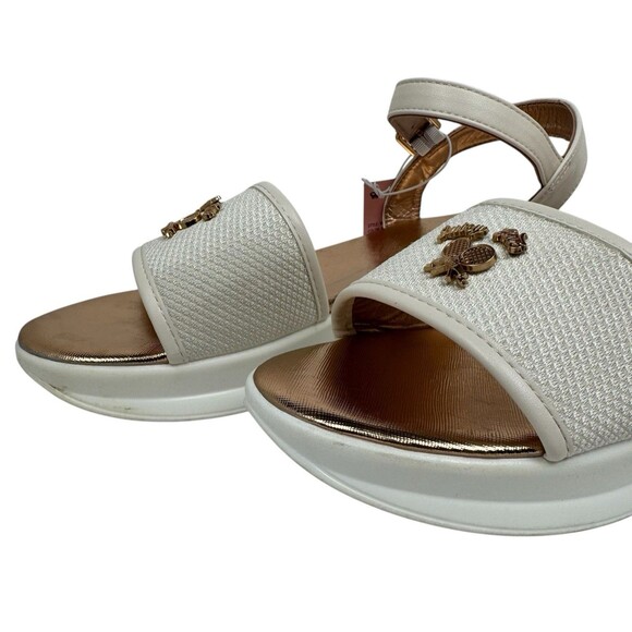 Juicy Couture Sandals Size 11 White Ivan Tennis Club Strappy Open Toe Platform - Picture 6 of 10